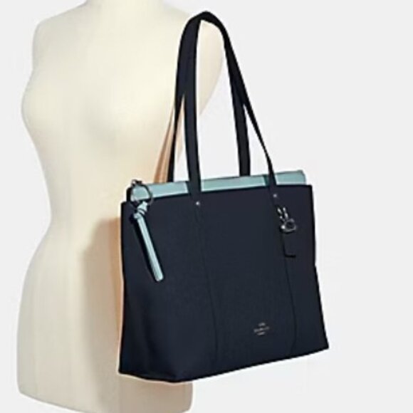 Authentic used in excellent condition Coach May Tote in MIDNIGHT - Picture 1 of 16